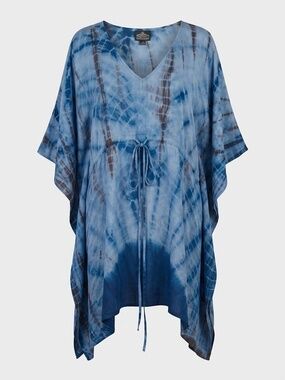 Angie Blue Tie Dye Maxi Dress Boho Sleeveless Summer Beach Flowy